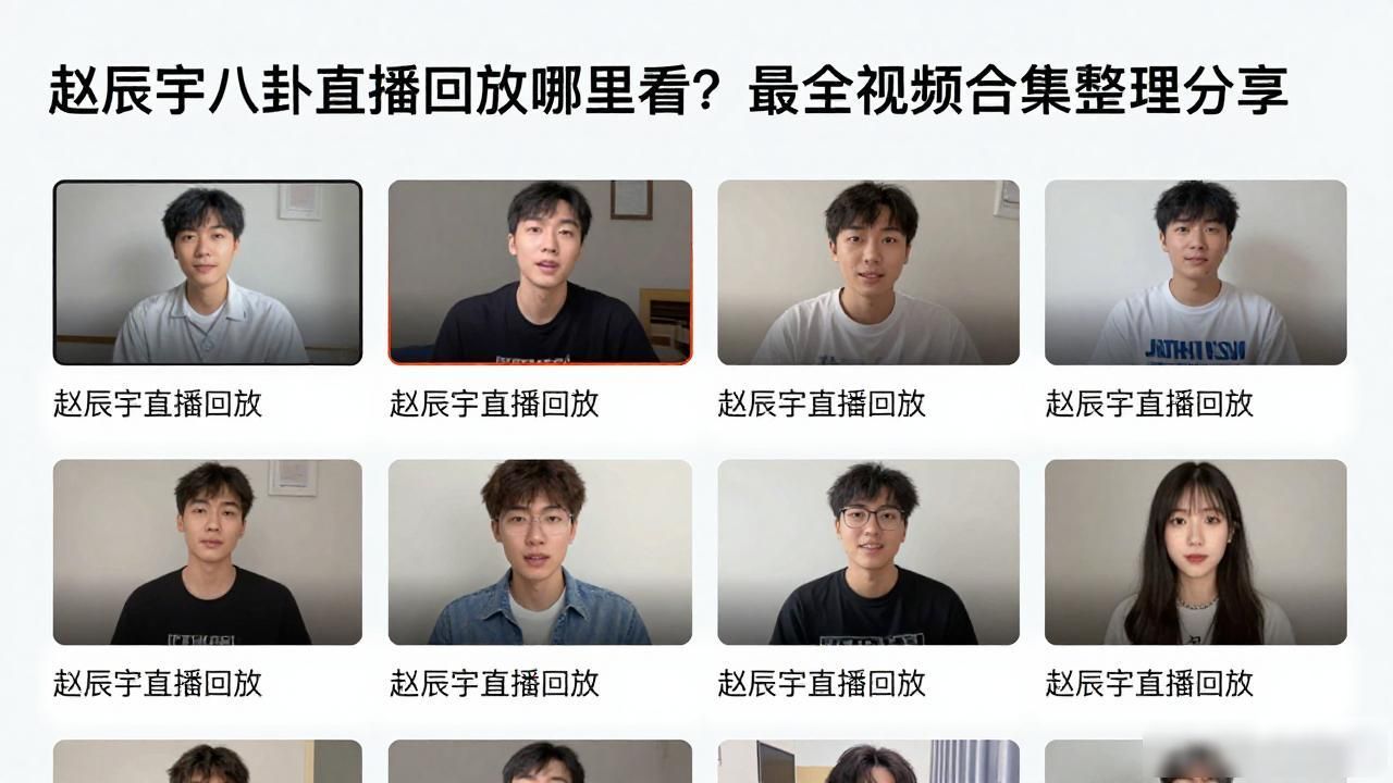 赵辰宇八卦直播回放哪里看？最全视频合集整理分享
